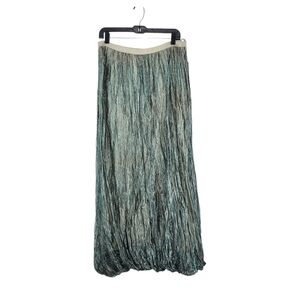 DKNY Women's Metallic Plisse Lined Maxi Skirt - 10